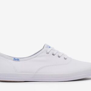 Keds White Canvas Low-Profile Lace-Up Sneaker